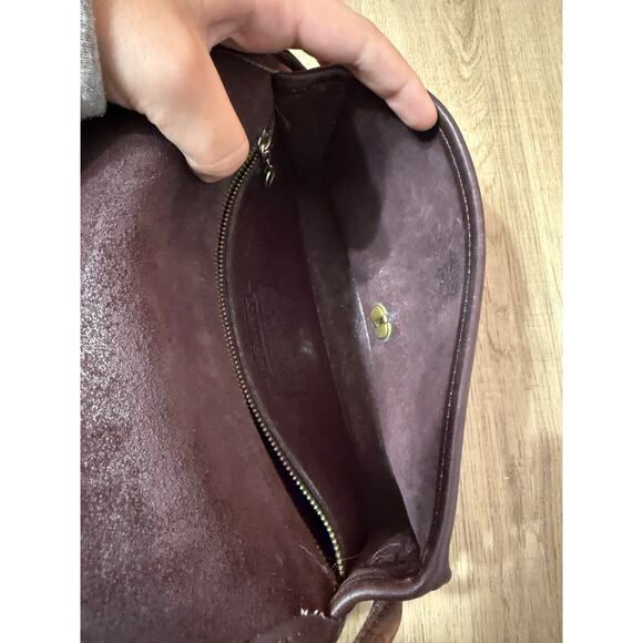 Vintage Coach USA Leather Crossbody Bag Brown Turnlock Flap Purse - Picture 8 of 10